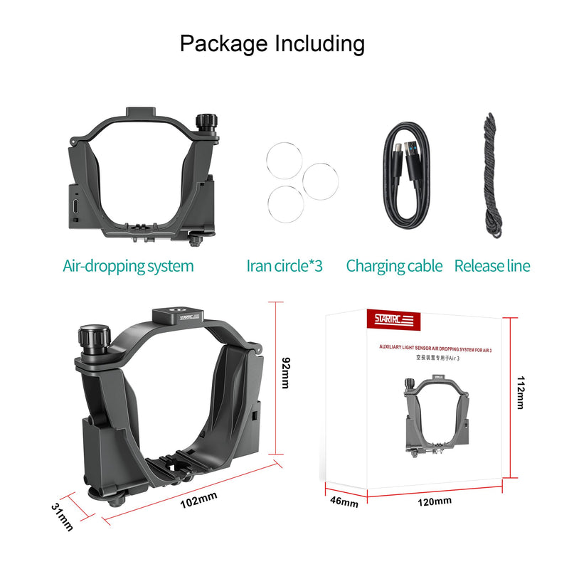Air 3S Airdrop System, Transport Release with Landing Gear Wedding Ring Thrower Fishing Bait Clip Delivery Advertising Rescue Kit for DJI Air 3S /Air 3 Accessories