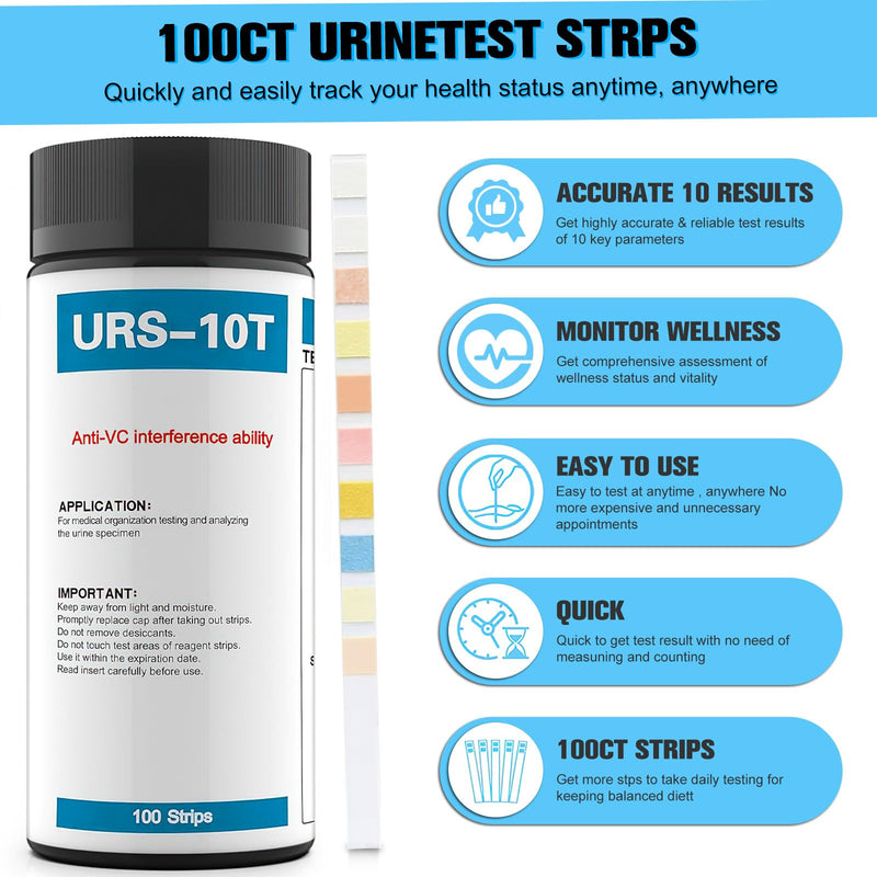 Urine Test Strips 10 Parameters 100 Count
