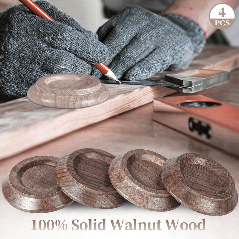 Piano Caster Cups Black Walnut Wood Caster Cups Coasters for Upright Piano Black Walnut Wood -4pc