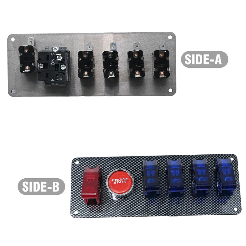 UOIENRT 12v Ignition Switch Panel, flip-up car Engine Start Push Button led Toggle Replacement for Racing Sport Competitive car