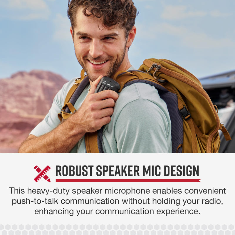 Cobra Shoulder Speaker Microphone - Speaker Mic with Push-to-Talk Button for Cobra Two-Way Radios with 2.5mm Plug