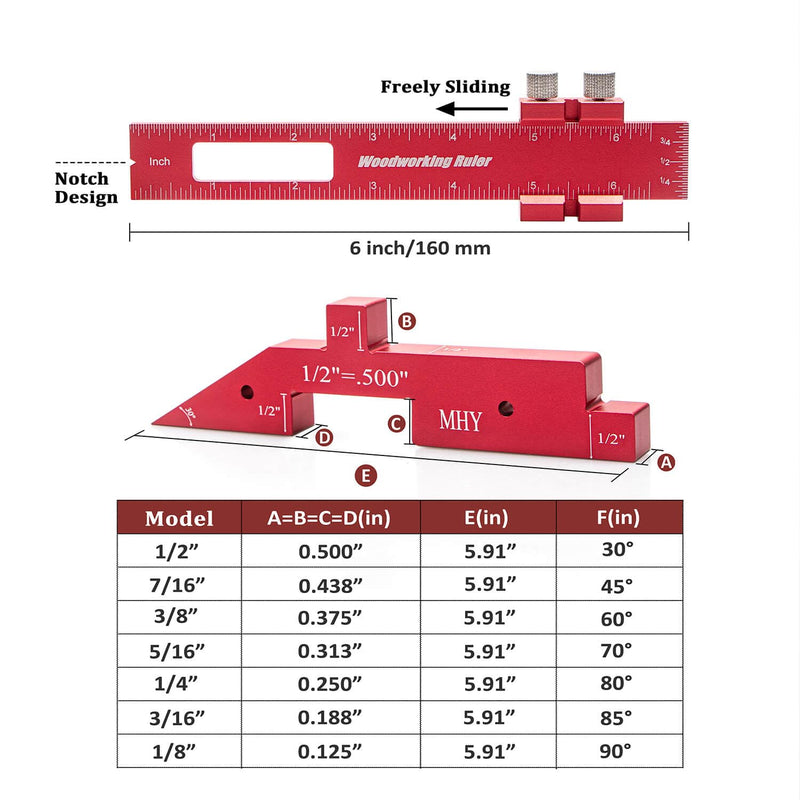 MHY 8PCS Heavy Precision Router Table Setup Blocks，Woodworking Height Depth Angle Gauge for Machine Tools and Table Saws
