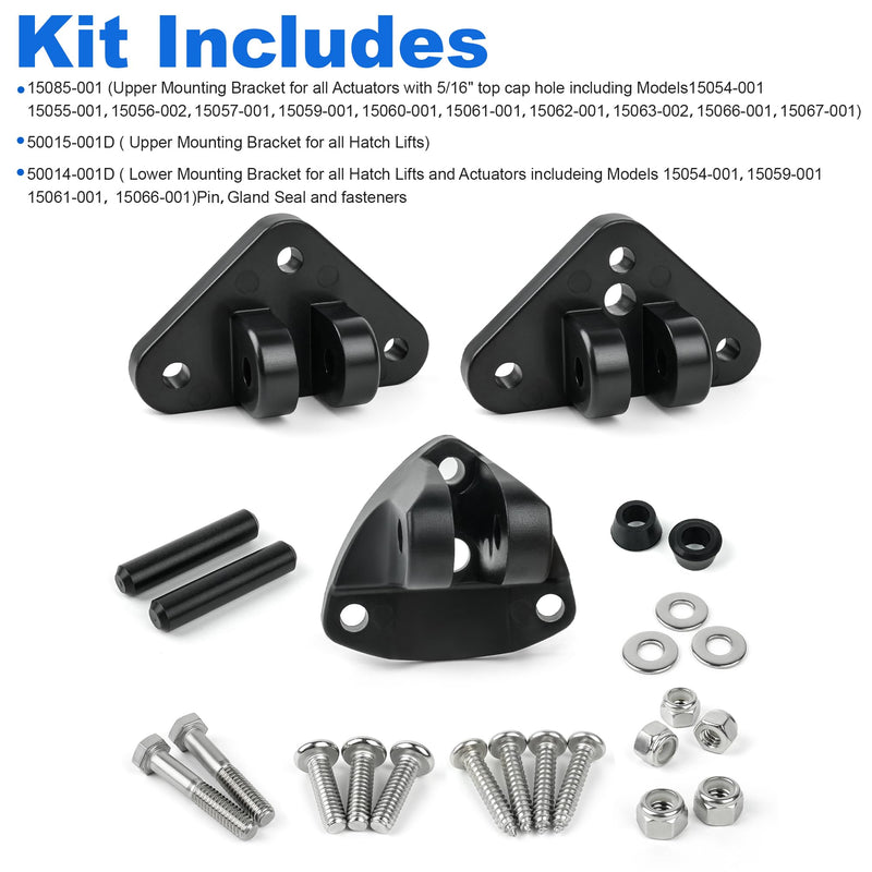 Actuator MOUNTING Bracket 15099-001 Replacement Kit 15099-001, Black