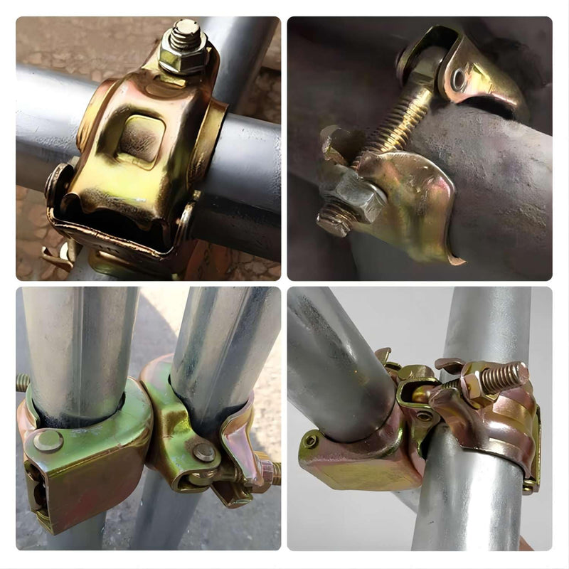 Scaffolding Clamps, British Type, For 1-3/4" to 1-9/10" OD Tube, Swivel at Any Angles,Galvanized, 4 Pack (XZKJ48C) XZKJ48C