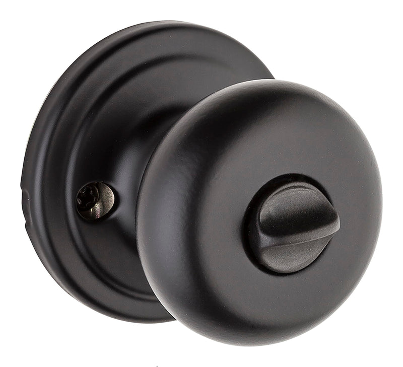 Kwikset Hancock Entry Door Knob with Lock and Key, Secure Keyed Handle Exterior, Front Entrance and Bedroom, Matte Black, Pick Resistant SmartKey Rekey Security and Microban Keyed Entry