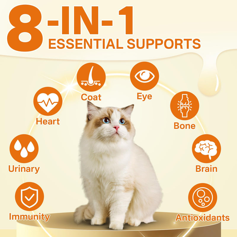 Puyrzoe Multi-Pet Wellness Bundle – Dog Yeast Support Oral Drops + Cat Multivitamin Chews with Taurine & 14 Vitamins, Daily Nutrition & Immune Support for Cats & Dogs