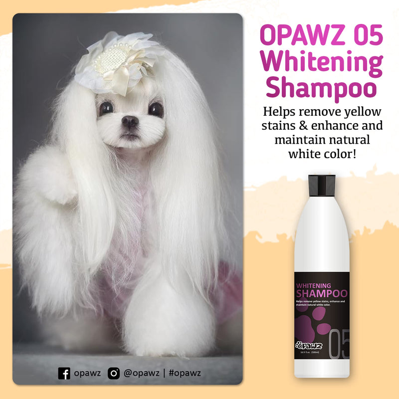OPAWZ Whitening Purple Shampoo for Dog and Cat, Safely Remove Yellow Stains, with No Bleach, Peroxide and Sulfate, Professional Groomers Recommended Product, 16.9 oz