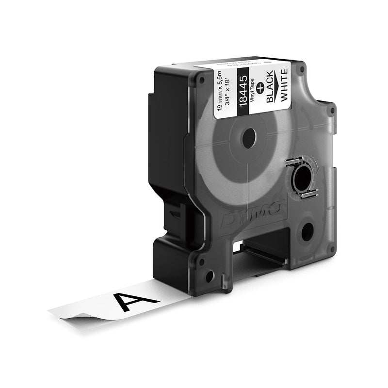 DYMO Rhino Industrial Vinyl Labels, 3/4", Black Print on White Tape Black on White 3/4" (19MM)