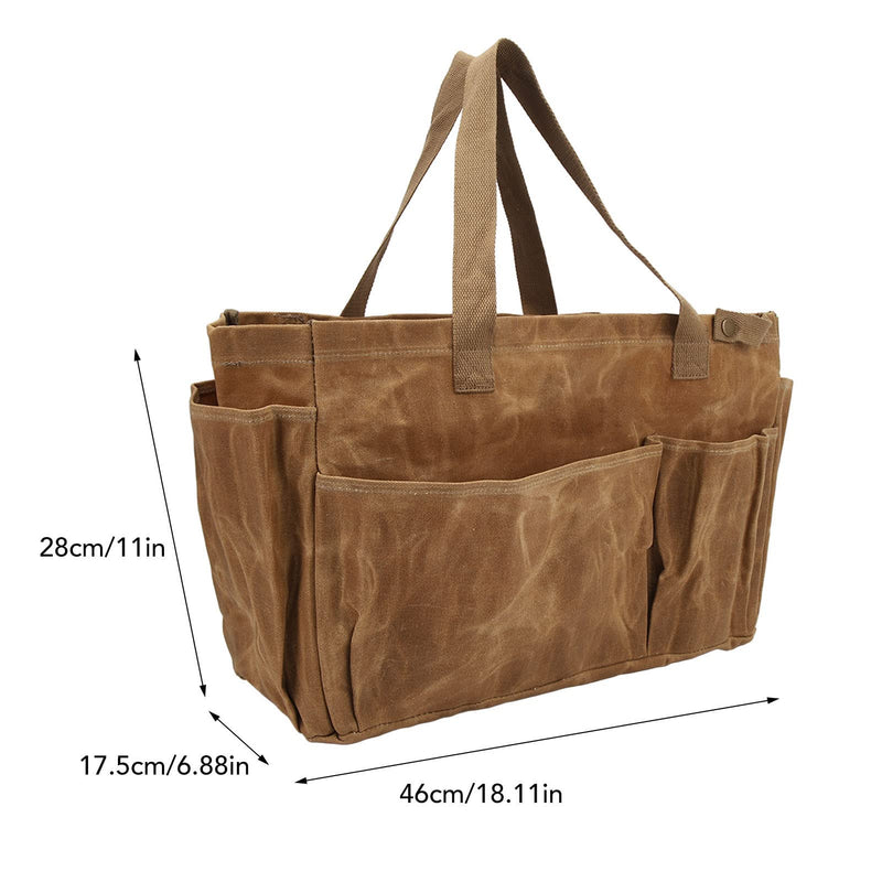 Diydeg Garden Tool Bag, Tool Bag Large Garden Tool Organizer Gardening Tote Bag Organizer Tool Storage Bag with Comfortable Carry Handle for Camping (Khaki) Khaki