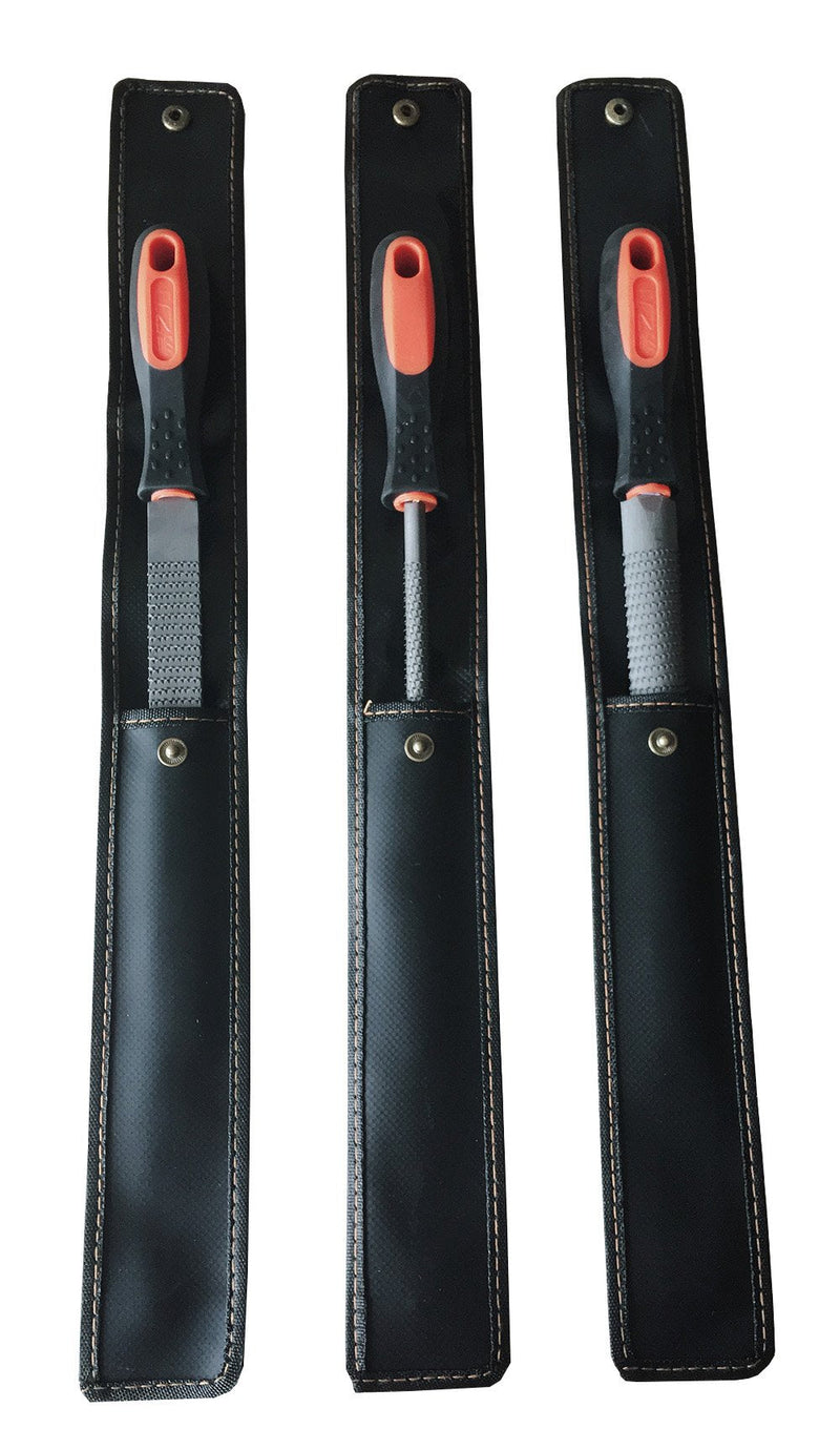 8" Wood Rasp File Set with Rubber Grip - Includes Hand Cut Round, Half-Round, and Flat Rasp File Kit - Curved and Flat Tools(3 Pcs) The Color of Packing Bag is Random 8 inch Wood rasp
