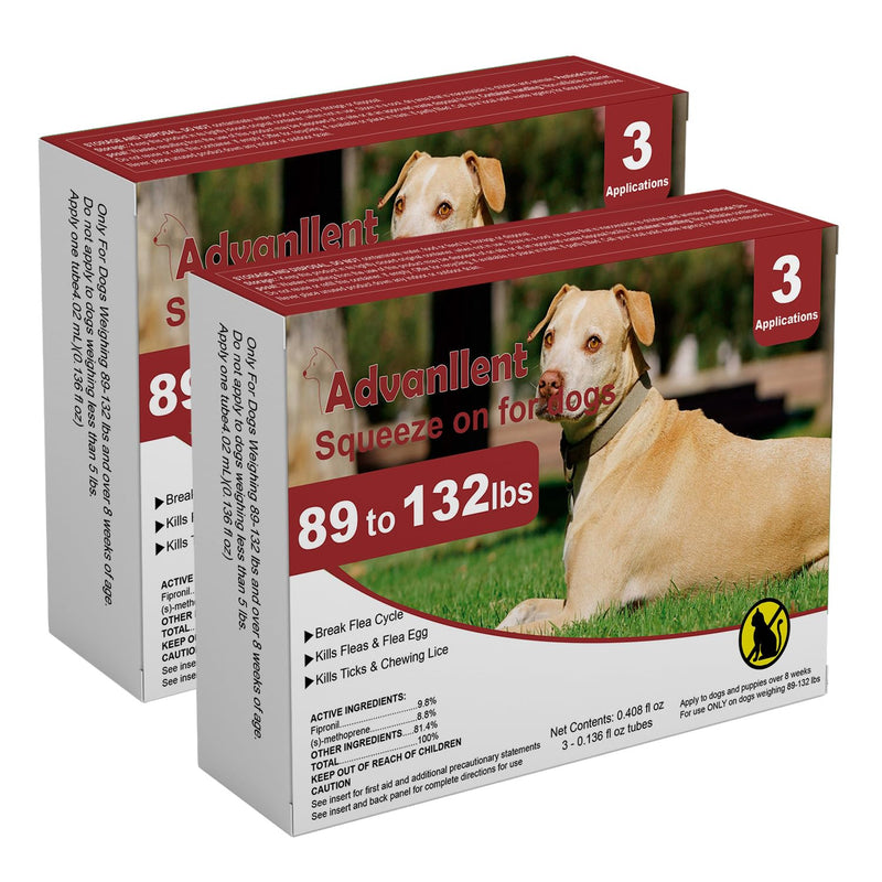 Flea and Tick Prevention for Dogs, Flea and Tick Treatment for Extra Large Dog, Flea & Tick Control, 89-132 Pounds, 6 Doses extra large dog-6 Doses