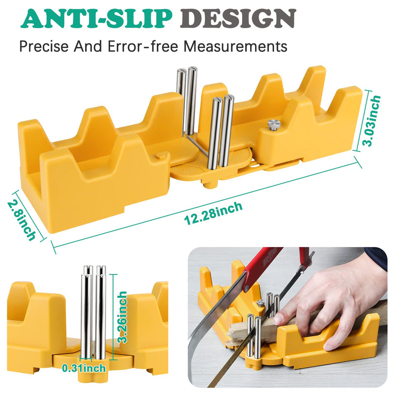 2-in-1 Mitre Measuring Cutting Tool,Miter Saw Protractor and 85-180°Angle Finderfor Home Improvement Carpentry Work (Yellow) Yellow