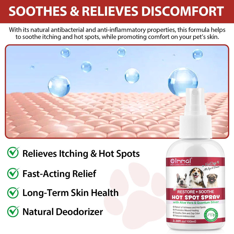 Hot Spot Spray Treatment for Dogs, 2025 Upgraded Hot Spot & Itch Relief Skin Spray for Dog, Irritated Dry Itchy Skin, Allergies, and Dermatitis, Scratching and Licking, Reduces Topical Inflammation hot spot spray treatment for dogs