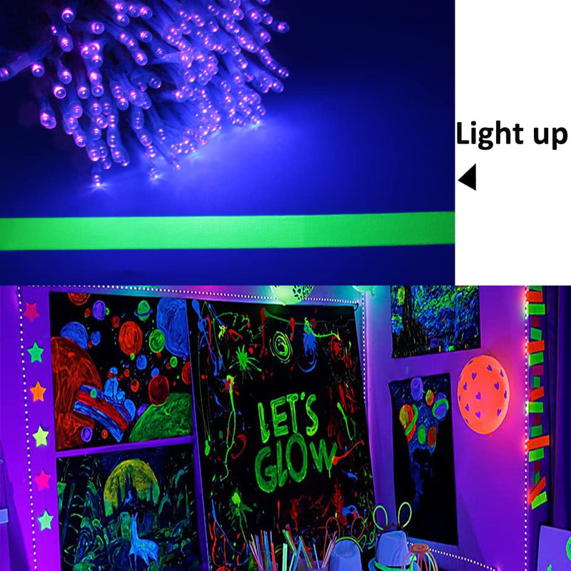 Solhice 60ft Black Light String Lights for Glow Party, 240 LEDs Blacklights Christmas Fairy Lights with Remote Plug in for Bedroom Birthday Party Indoor Décor