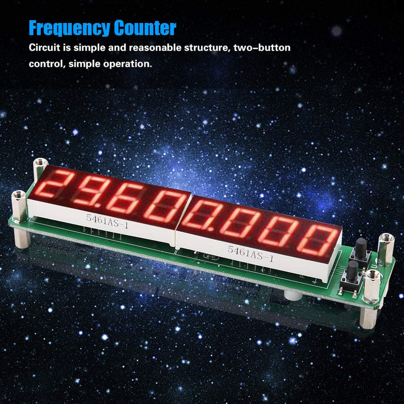 Walfront 8LED H RF Frequency Counter Cymometer Tester Module 0.1 to 1000MHz (Backlit Font red) Backlit Font Red