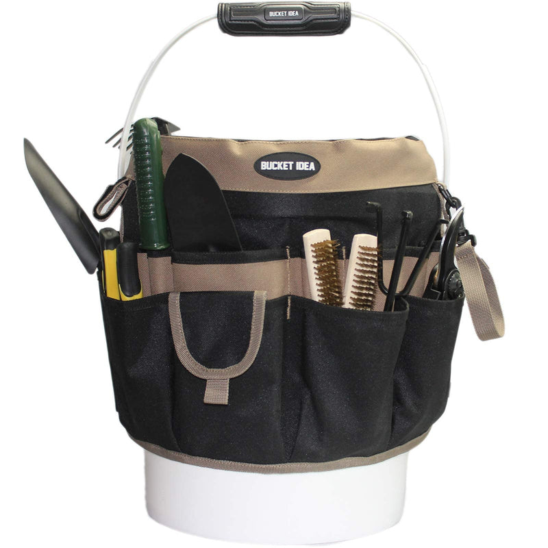 MELOTOUGH Bucket Tool Organizer With 35 Pockets Fits to 3.5-5 Gallon Bucket (Khaki) Khaki