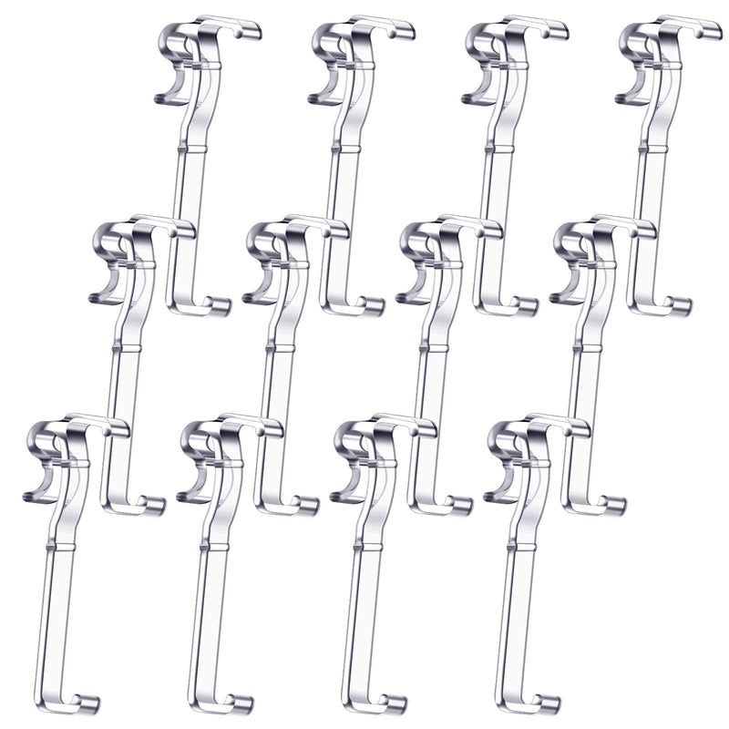 2.5 Inch Valance Clips Window Blind Clips Clear Plastic Valance Retainer Clips Hidden Valance Clips for Horizontal Blind Valance (12 Pieces) 12
