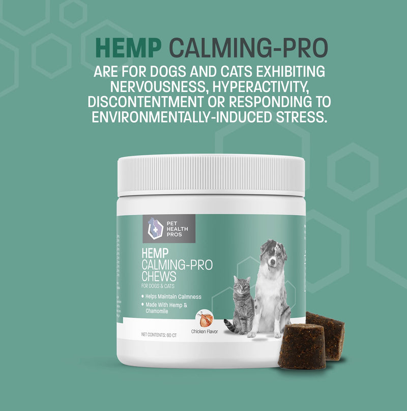 Hemp Calming Chews for Dogs Anxiety - Hemp Dog Treats for Calming - Soft Chews for Stress, Anxiety, Thunderstorms, & Hyperactivity - Dog Calming Chews - Anxiety Relief Treats - 60 ct