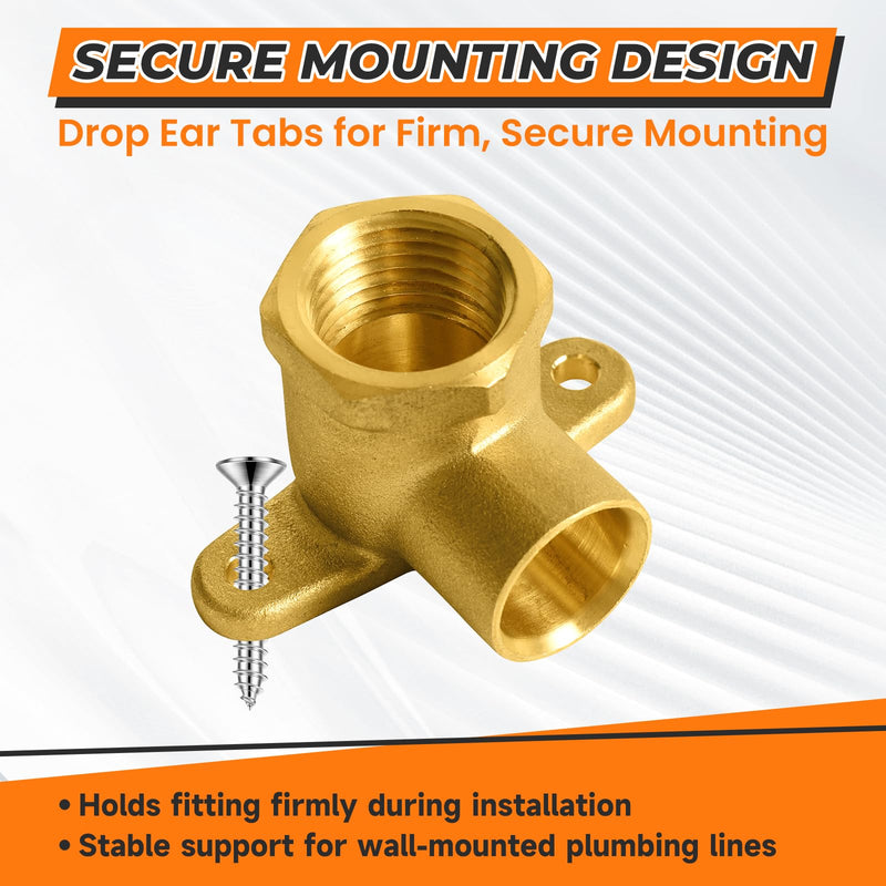 10PC HeSun 1/2" Copper Sweat x 1/2" FNPT Drop Ear Elbow(COPPER166-10) 10 1/2" Sweat x 1/2" Female