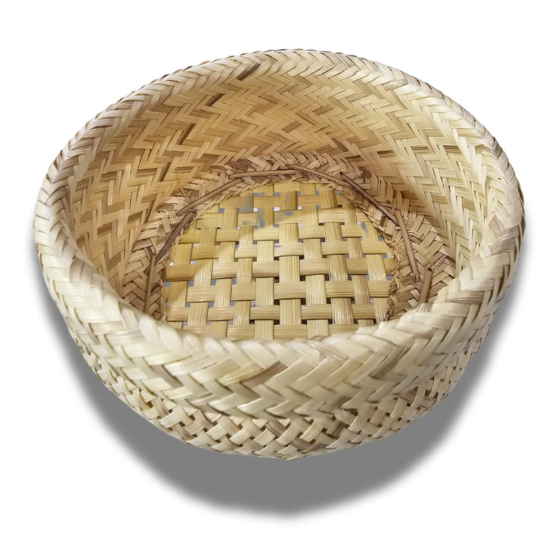 Bamboo Sticky Rice Steamer Basket with Cheesecloth – Thai Traditional Rice Cooker for Electric Pot | Food-Safe Handwoven Basket 6” Diameter – Includes 2 Filter Cloths |