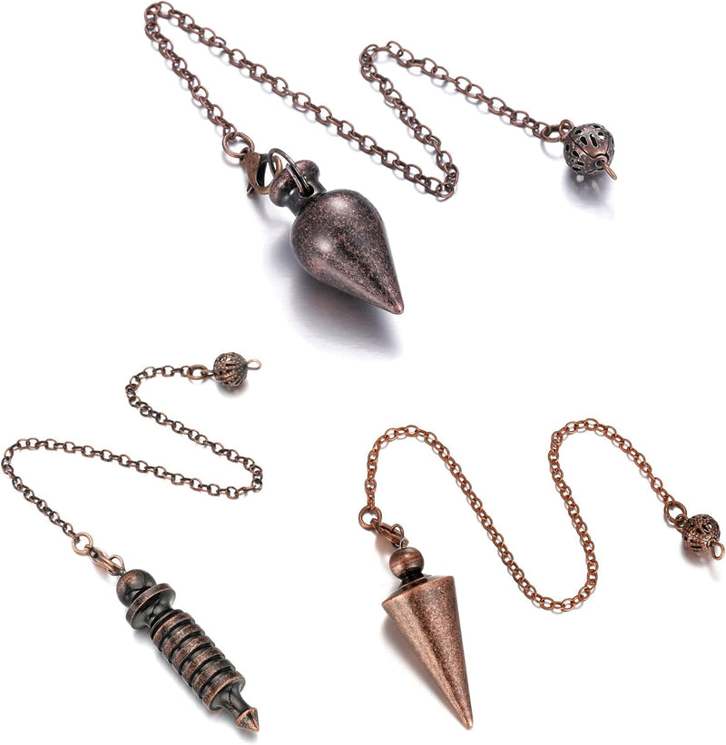 CrystalTears pendulum esoteric drop pendant with chain bronze pendulum made of copper spiritual dowsing dowsing rod for divination reiki healing meditation