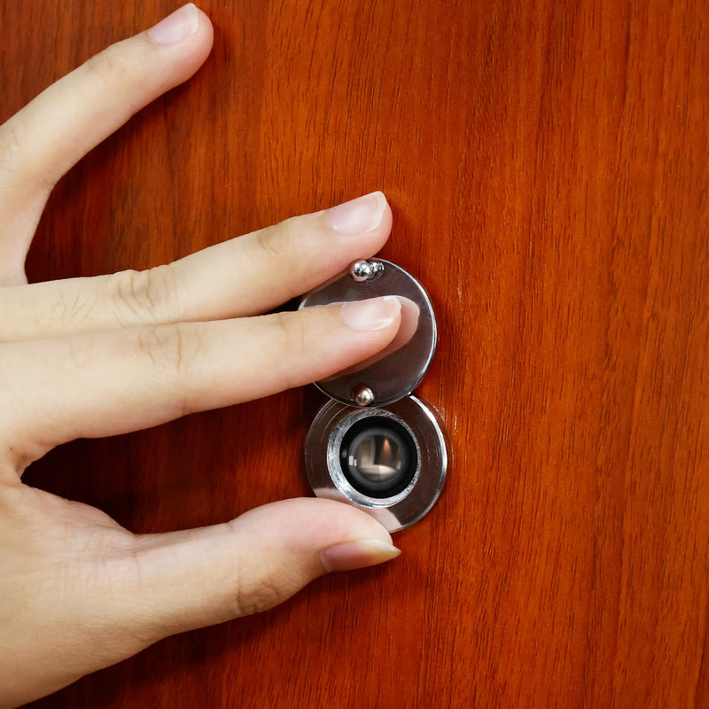 Peephole Cover, Door Viewer Peep Hole Cover with Self Adhesive Installation Tool Door Peephole Cover for Apartment Home Hotel Dormitory Office Peephole Protector (Silver)