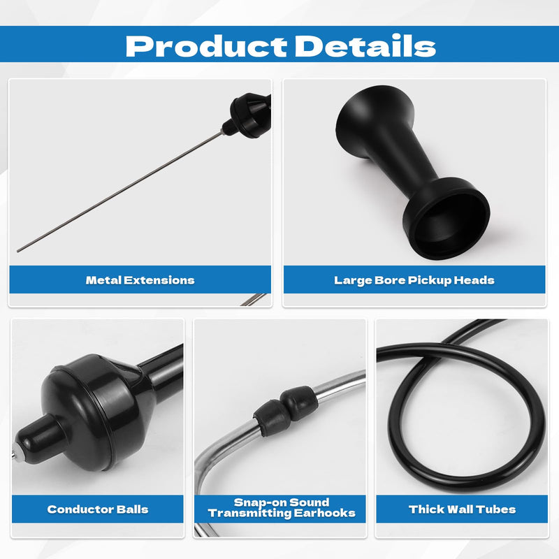 Wuyaoyao Mechanic Stethoscope, Automotive Stethoscope for Engine, Car Engine Sensitive Hearing Tool Diagnostic Tool with Extended Probe & Handle, Universal Car Accessories (Upgraded) Upgraded