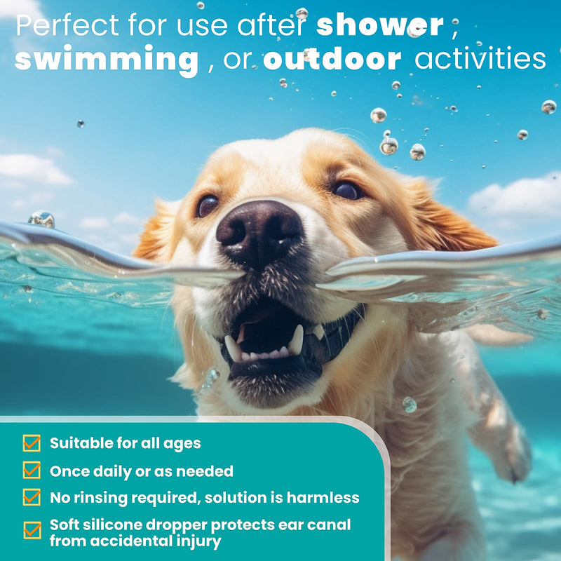 Dog Ear Cleaner, Dog Ear Care Liquid, Dog and Cat Ear Cleaner to Eliminates Ear Odour, Dirt and Debris Pet Ear Cleaner Solution,Remove Wax, Dirt & Stop Smelly, Itchy, Non-Irritating, 4 Fl oz - PawsPlanet Australia