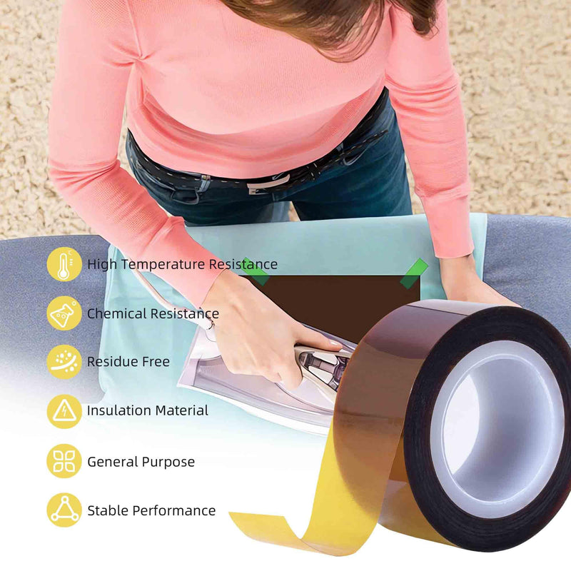 K15 Heat Tape - Professional Heat Press Tape for Vinyl Sublimation Heat Sublimation Heat Transfer, Oxidation and High Temperature Resistance Residue Free - 2Pack, 0.4 inch x 54FT 0.4in*2pack