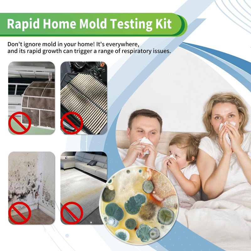 Mold Test Kit for Home with Free Lab Analysis - 10 Simple Detection Tests DIY at Home Mold Air Tester - Test HVAC System,Surface Mold for Home Indoor & Outdoor Air Quality Mold Testing Kits Detector