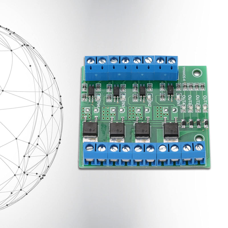 PWM MOS FET Module, PWM 4-Channel MOS FET Module PLC Amplifier Circuit Board Driver Module, Motor Driver Board 3-20V to 3.7-27VDC 10A
