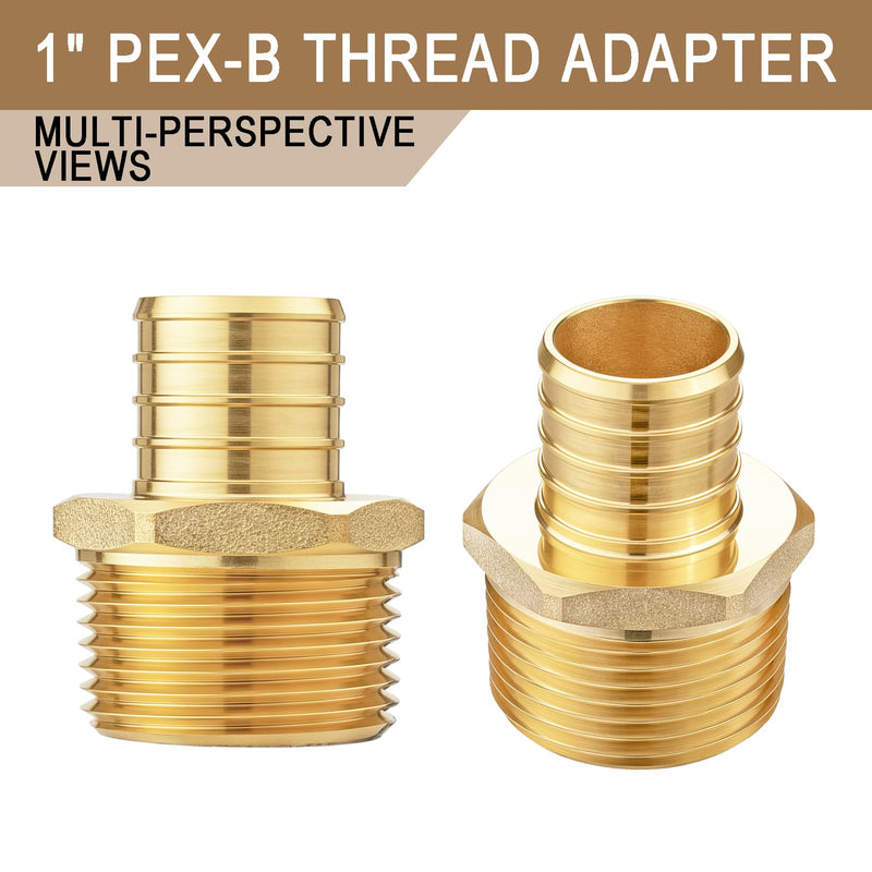 [10 Pieces] Lingmfg 1 inch PEX to 1 inch NPT Male Threaded Adapter 10 1" Male Adapter