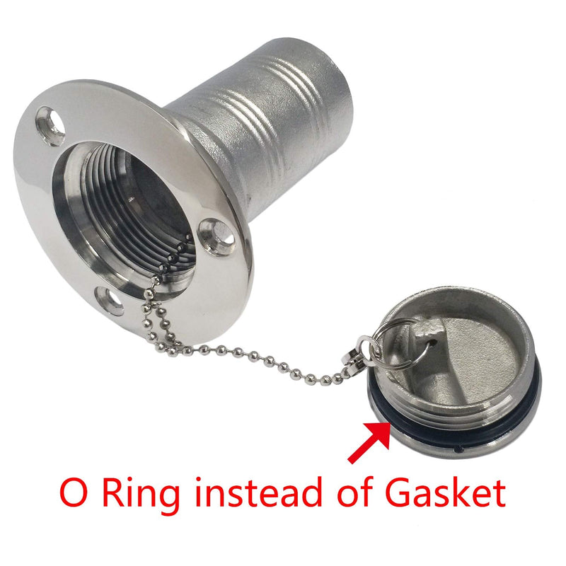 Mirror- Polished 316 SS for 2''(50MM) Marine Boat Yacht Caravan Water Tank Deck Fill/Filler with Keyless Cap For 2" with Gas