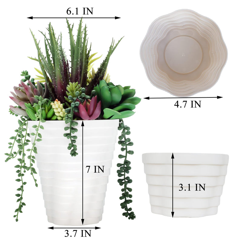 Memeyou Hide A Key Outdoor Flower Pot Diversion Safe Secret Hidden Safe Box Compartment Large Cute Waterproof Key Hider Storage Hiding The Valuables Inside Plants Not Include(2 pcs) 2