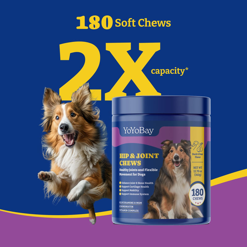 Dog Allergy Relief Chews for Immune Support & Itch Relief + Dog Joint Supplement for Anti-Inflammatory, Support Hip & Joint Health, Mobility - 180 Soft Chews - PawsPlanet Australia