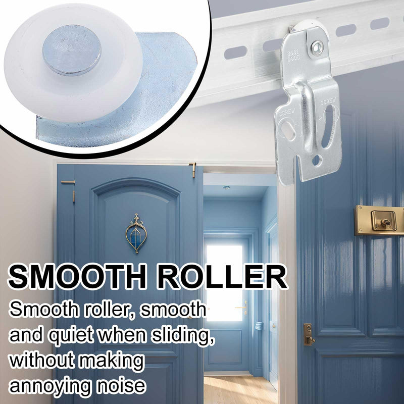 Blulu 12 Pcs Sliding Closet Door Roller Kit Wardrobe Door Rollers Replacement for Top Hung Bypass, 3/4" Wheel with 1/2" and 3/8" Offset, 7/8" Wheel with 1/2" Offset