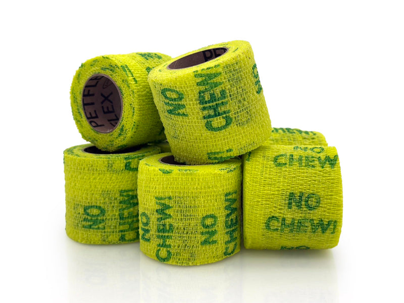 OVIK Health PetFlex No Chew – Flexible Self-Adhering Elastic Bandage for Wound Care – First Aid Wrap for Small Animals Like Dogs, Cats, and Other Pets - 2 inch, 6 Rolls 6 Count