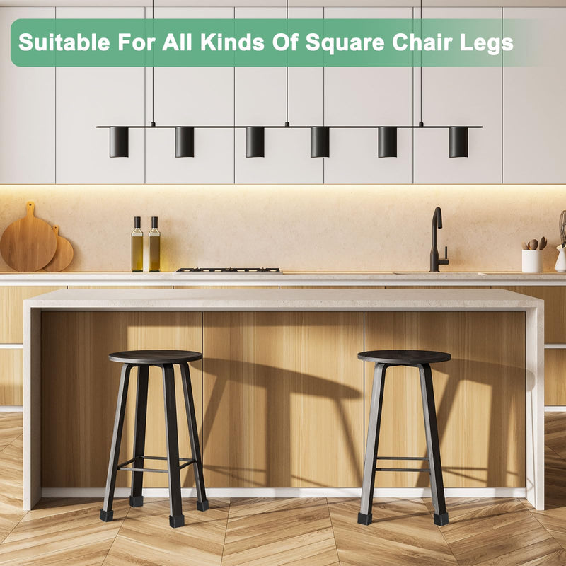 4-Pack Square Chair Leg Caps, 3.94" (100mm) PVC Chair Leg Floor Protectors for Chairs/Table/Bed, Furniture Feet Covers Cups Non-Slip End Tips 3.94" (100mm) 4