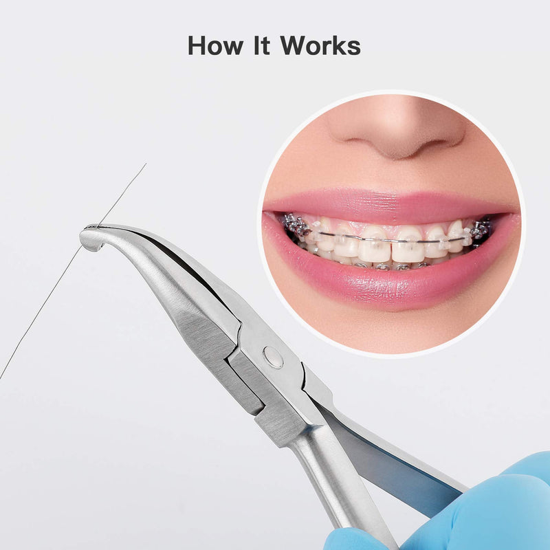 Annhua Dental Curved How's Plier Orthodontic Curved Plier, Orthodontic Position Angled Appliance Plier Wire Bending Instrument for Dentist