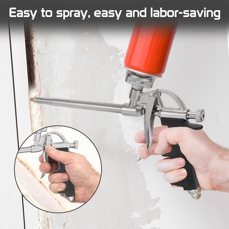 Foam Gun, Professional Foaming Gun Heavy Duty, PU Expanding Caulking Gun, Spray Application Applicator for Caulking, Filling, Sealing, Home and Office Use, 2 Pack