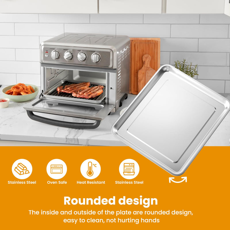 Stainless Steel Baking Tray Pan Compatible with Cuisinart Airfryer TOA-060 and TOA-065 (with Cuisinart Airfryer TOA-060 and TOA-065) - NewNest Australia