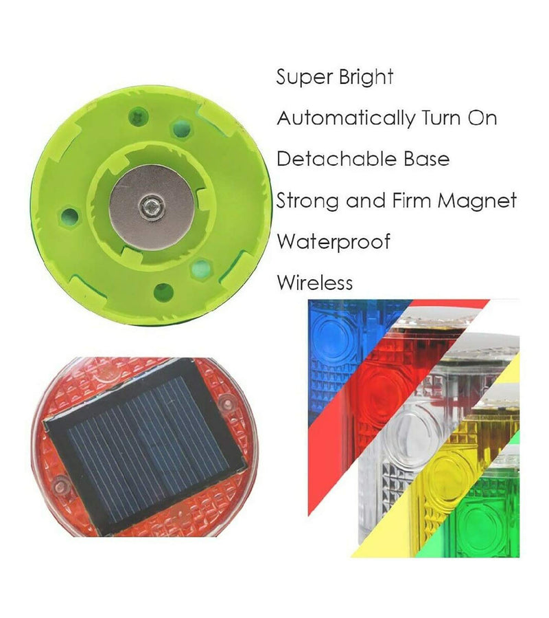 Solar Strobe Warning Light, with Strong Magnetic Base High Bright LED Flashing 360° Wireless Control Automatically Turn On Waterproof IP65 for Construction, Traffic, Factory, Safety Sign (Yellow) Yellow