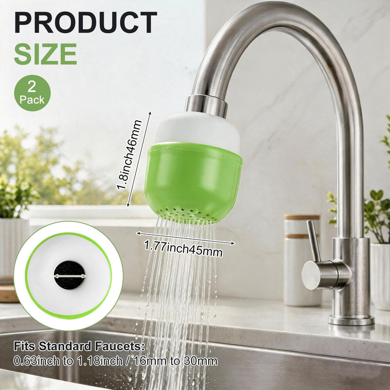 M METERXITY 2-Pack Mushroom Shaped Faucet Water Filter, Green