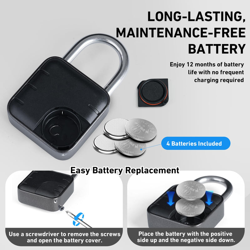 Smart Combination Lock for Locker, Digital Padlock for Gym Locker Lock with APP, 6 Digit Combination Lock, Waterproof Outdoor Gate Lock Padlock for School, Gym, Fence, Travel