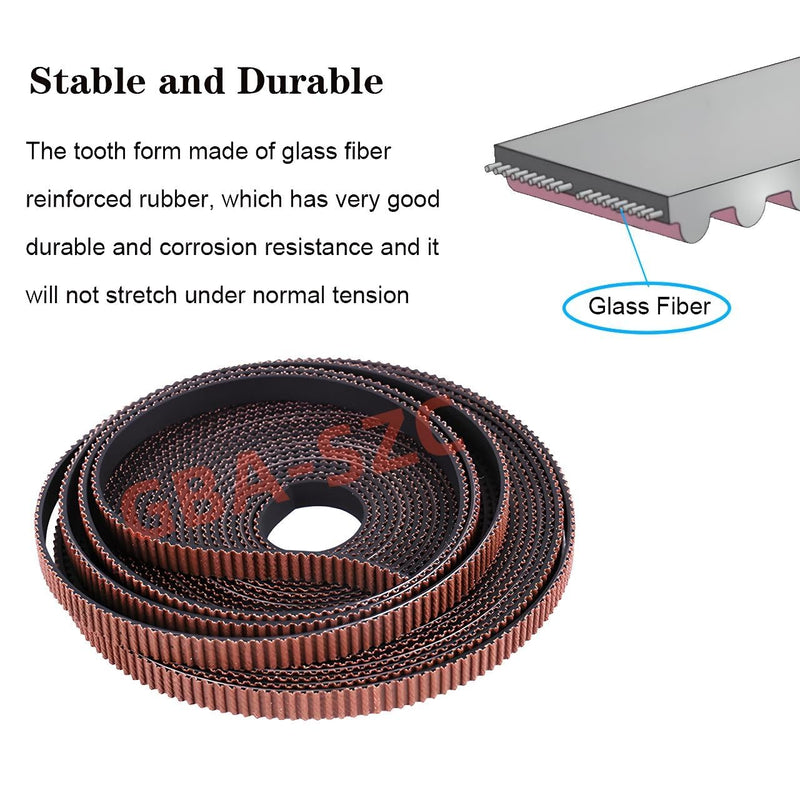 GT2 Timing Belt,GT2 Belt 10mm Width,3D Printer Open GT2 Timing Belt,Upgrade Nylon Tooth Surface Non-Slip Version for 3D Printers,CNC.(10 Meters) 10mm-10m