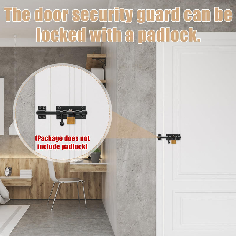 Tandefio 5 Pack 6.3 Inch Slide Bolt Gate Latch with Padlock Hole 304 Stainless Steel Barrel Bolt Latch Heavy Duty Door Security Lock Thickened Door Hardware for Barn Fence Shed Yard