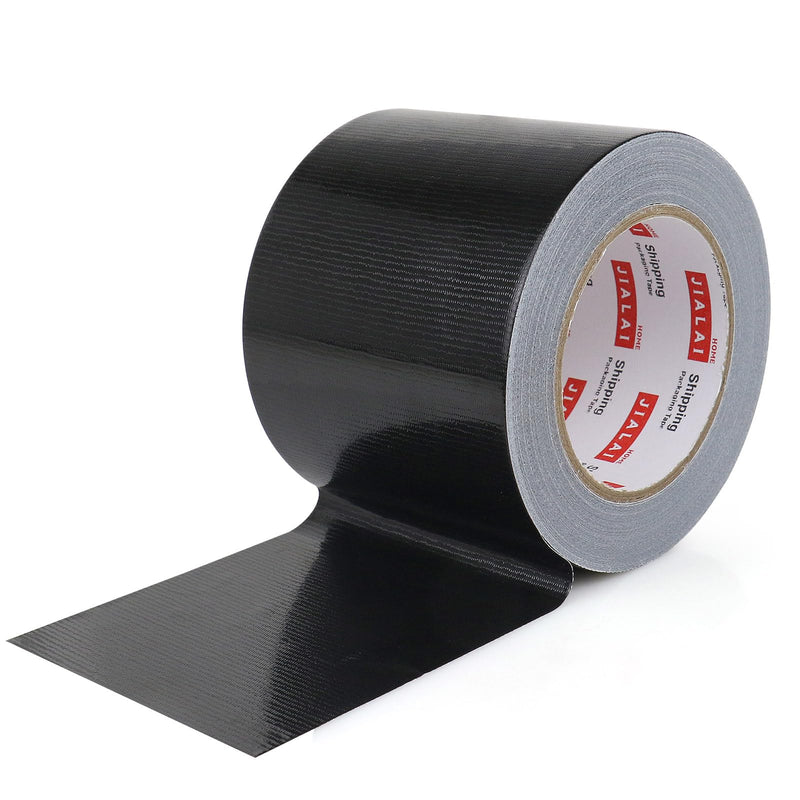 Wide Duct Tape, Industrial Grade 30Yards (90 ft) 4 Inch Black Tape, 9 Mil Heavy-Duty, Waterproof, Strong, Flexible, No Residue, for Crafts & Home Improvement (Black, 4'' x 90ft)