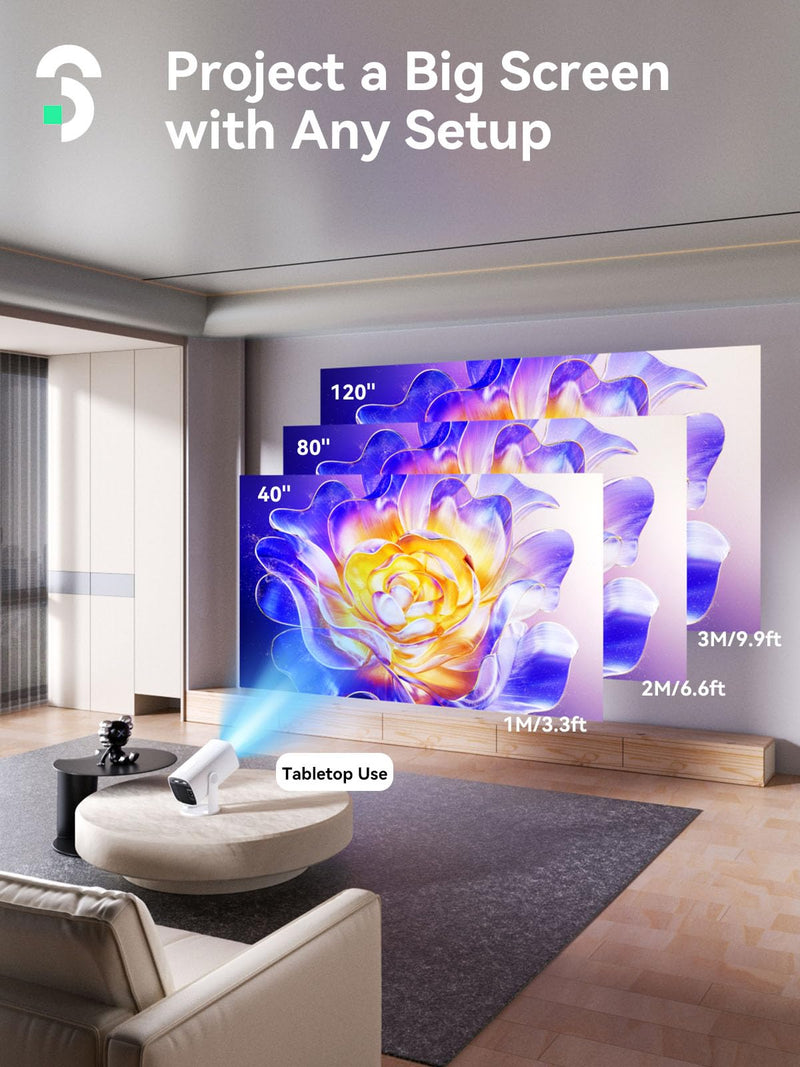 SOOMFON Mini Projector 1080P Support - Portable Small Video Movie Projector Bluetooth 5.1 Auto Keystone Electric Focus for Bedroom/Wall/Home/Outdoor/iPhone/Android/TV Stick SK1 Mini Projector