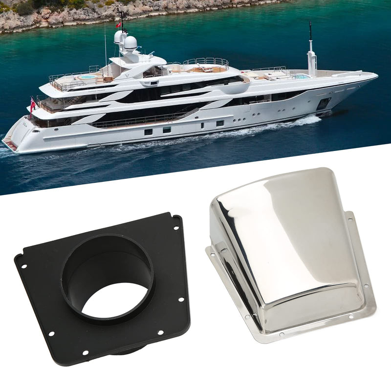 Cowl Vent, Akozon Boat Cowl Vent 304 Stainless Steel Marine Intake Cowl Ventilator Cover with Nylon Base for Boats Yachts Accessory