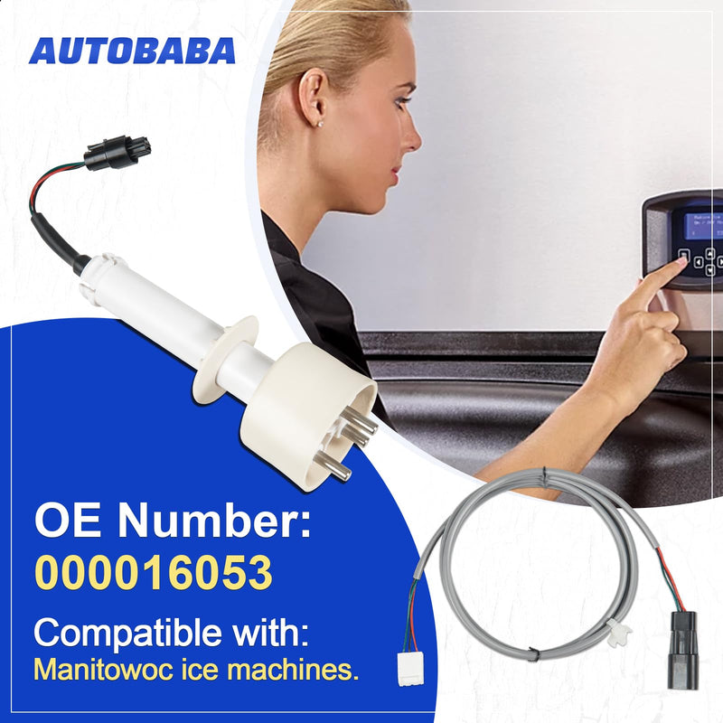 000016053 Ice Water Level Probe Kit with Harness Compatible with Manitowoc Ice Machines Parts I0600, I1400, ID0522A and More, Ice Water Level Sensor Probe Kit